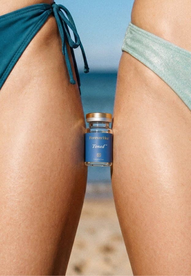 A Toned vial at the shoreline